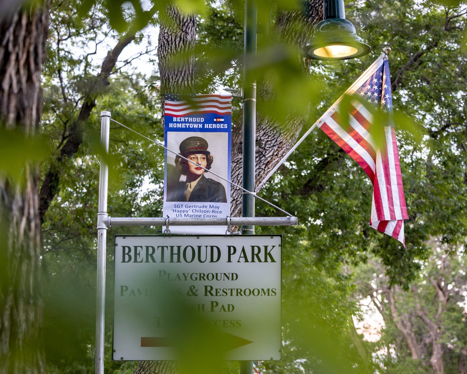 Downtown Berthoud Hometown Heroes Banner